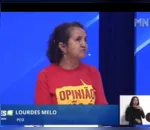 A candidata Lourdes Melo (PCO)foi uma das responsáveis pelo debate aparecer como um dos assuntos mais comentados do Twitter no dia