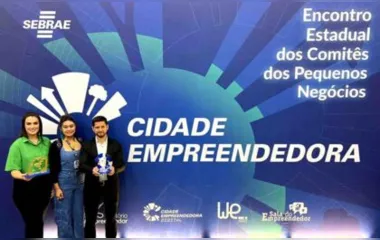 O troféu Ouro foi na categoria Sala do Empreendedor e o troféu Prata na categoria Cidade Empreendedora