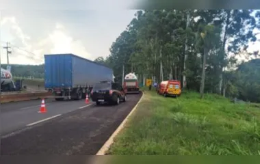 Acidente entre dois caminhões ocorreu