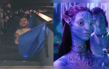 Vídeo: Influenciador pendura rede em cinema para assistir 'Avatar 2'