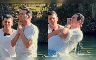 O apresentador Celso Portiolli (55) surpreendeu ao revelar que foi batizado nas águas do Rio Jordão