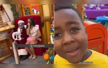 Criança se emociona ao encontrar Papai Noel negro em shopping; assista