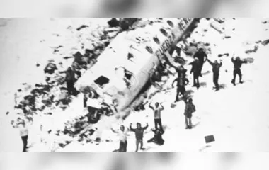 Imagem da tragédia que ficou conhecida como "Milagre dos Andes"