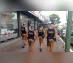 Policiais militares na Rua Oswaldo Cruz