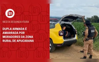 Dupla armada é amarrada por moradores da zona rural de Apucarana