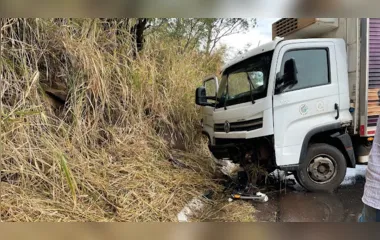 Caminhoneiro evita tragédia ao jogar veículo contra barranco na BR-369