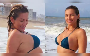 Lívia Andrade chama atenção em dia na praia: "Sequência refrescante"