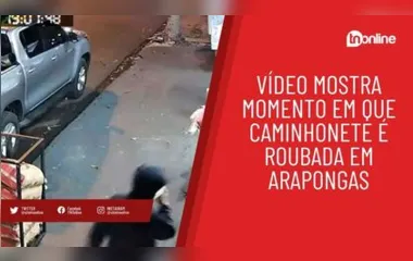 Vídeo mostra momento em que caminhonete é roubada em Arapongas