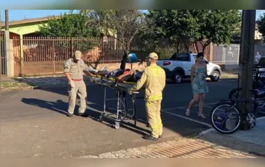 Socorristas atenderam ciclista após acidente