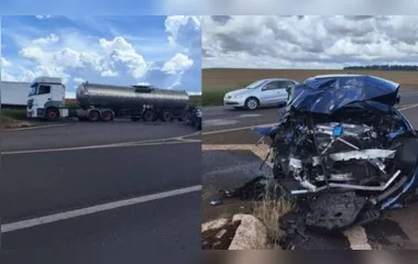 BMW bateu contra caminhão-tanque