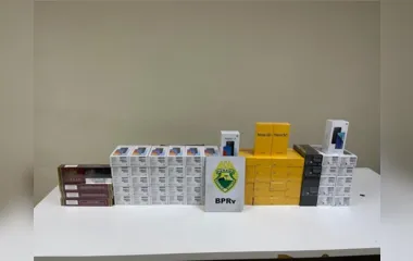 PRE apreende quase 80 celulares e cigarros contrabandeados em Rolândia