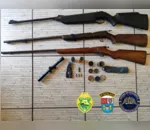 Armas foram apreendidas e encaminhadas para a delegacia de Marilândia do Sul