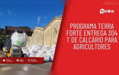 Programa Terra Forte entrega 304 t de calcário para agricultores