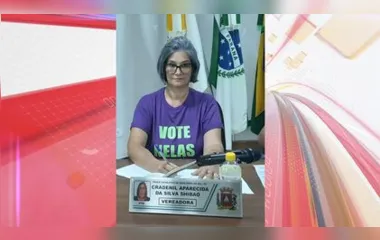 Vereadora usou camisa do movimento 'Vote Nelas' durante sessão na Câmara de Vereadores