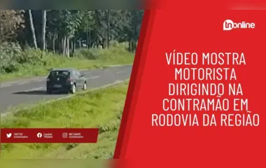 Vídeo mostra motorista dirigindo na contramão em rodovia da região