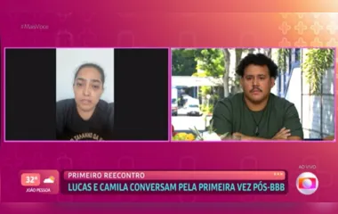 Camila chora ao falar com Lucas ao vivo em programa: "Eu tentei"
