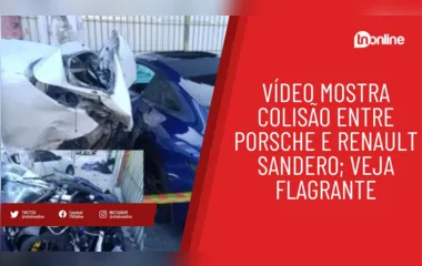 Câmera flagra batida entre Porsche e Renault Sandero em São Paulo