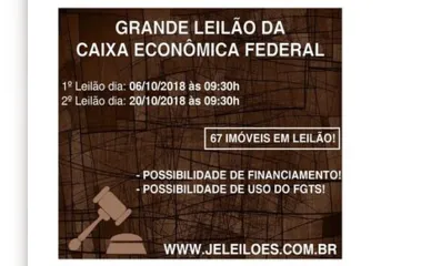 Mais de 65 imóveis serão leiloados em Londrina de forma presencial e online; FGTS pode ser usado
