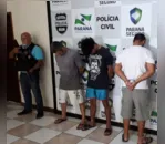 Pai e filho são presos sob suspeita de assassinar dono de bar e balear cliente em Apucarana; dois suspeitos de estupro também foram presos -Foto: Renan Vallim/TN