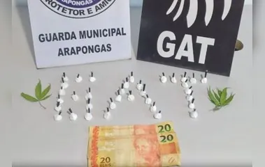 GM de Arapongas prende casal suspeito de tráfico de drogas