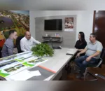 Fabiano Bitencourt, Miguel Amaral, Gisele Martins e Alaercio Bufalo durante videoconferência com Microsoft. (Foto: Assessoria de Imprensa Ivaiporã)