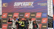 O apucaranense Luiz Henrique (ao centro) se destacou na sexta etapa do campeonato, em Goiânia-GO - Foto: Divulgação