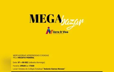 Mega Bazar acontece em dezembro (Arte)
