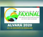 Prefeitura de Faxinal lança alvará 2020 com 20% de desconto