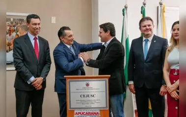 Desembargador José Laurindo de Souza Neto e prefeito Junior da Femac